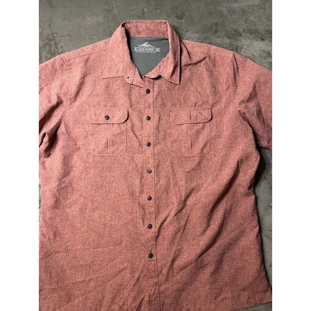 Croft &‎ Barrow Shirt Mens L Large Rust Quick Dry Button Up Outdoor Camp